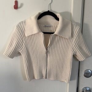 Zara short sleeve cropped sweater